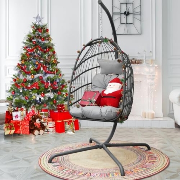 NICESOUL Egg Chair Outdoor Indoor Wicker Hanging Egg Chair