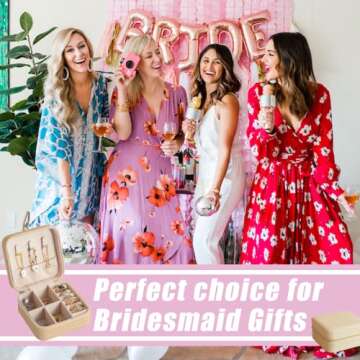 BeBeGee Travel Jewelry Case, Portable Mini Jewelry Travel Organizer, Small Jewelry Boxes for Women, Bridesmaid Gifts and Travel Essentials Accessories to Store Rings, Necklaces, Earrings(1 PC Beige)