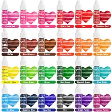 Oil Based Food Coloring Set for Chocolate, 24 Colors Vibrant Edible Candy Melt Coloring Food Dye Tasteless for Cake Decorating, Baking, Fondant, Cookies, Icing, Slime, 0.25 fl.oz/Bottle