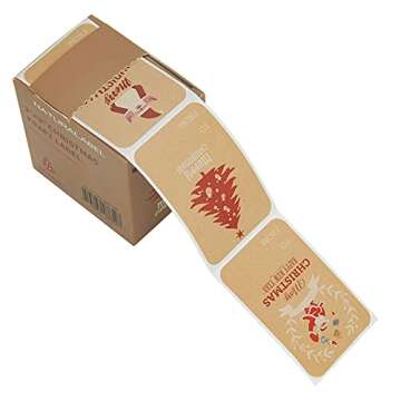 NATURALABEL Kraft Christmas Gift Label Gift Stickers 2 x 3 Inch 200 Total