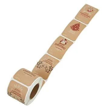 NATURALABEL Kraft Christmas Gift Label Gift Stickers 2 x 3 Inch 200 Total