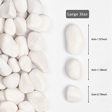 Ausluru 11lbs White Natural River Rocks for Home Decor