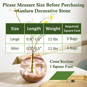 Ausluru 11lbs White Natural River Rocks for Home Decor