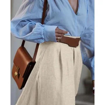 YEXPINE Women's Linen Maxi Skirts High Waist A Line Flowy Skirt Boho Summer Beach Skirts with Pocket Khaki