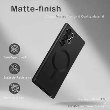 Amzfield Magnetic Case for Samsung Galaxy S22 Ultra - Shockproof & Stylish Design with Camera Protec...