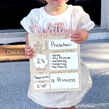 CustomLove First Day of School Sign - Ideal Gift for Kids