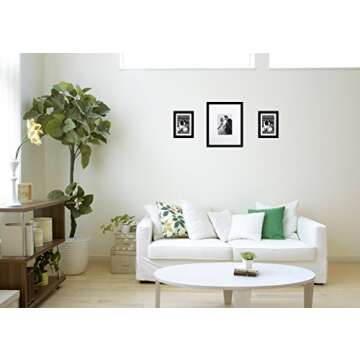 11x14 Black Gallery Picture Frame with 5x7 Mat - Great Gift - Mat for Wedding and Celebration Signatures - Includes Attached Hanging Hardware and Desktop Easel - Display Pictures 5 x 7 or 11 x 14