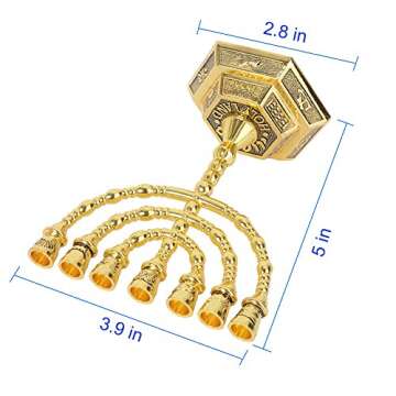 12 Tribes of Israel Menorah, Jerusalem Temple 7 Branch Jewish Candle Holder (5 Inches, Gold)