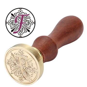 Classic Wooden Letter F Alphabet Letter Initial Wax Classic Sealing Wax Seal Stamp
