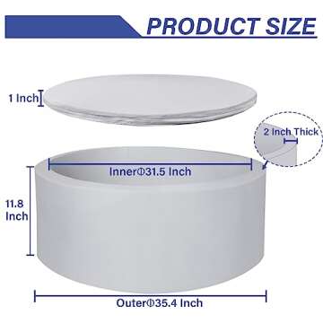 JOYENERGY Foam Ball Pit for Toddlers 35.4 x 11.8 inch Soft Round Baby Ball Pit for Babies Playroom and Indoor Outdoor, Baby Playpen Ball Pool Ball Pit of Ideal Gift for Children - Grey