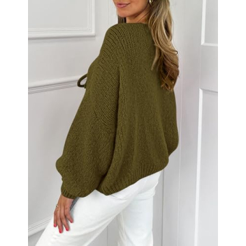 PRETTYGARDEN Women's Chunky Knit Cardigan for Fall