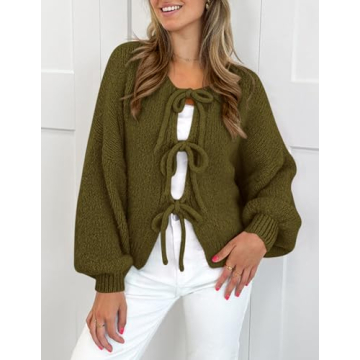 PRETTYGARDEN Women's Chunky Knit Cardigan for Fall