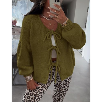 PRETTYGARDEN Women's Chunky Knit Cardigan for Fall