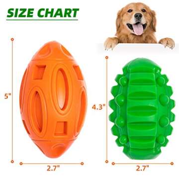 SCENEREAL Durable Dog Squeaky Toys for Aggressive Chewers - 2 Packs Almost Indestructible Natural Ru...