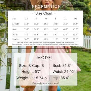 EXLURA Women's 2024 Summer Short Puff Sleeve Casual Short Mini Dress Tie Back Square Neck A-Line Sundress Pink