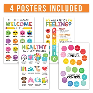 Colorful Feelings Charts for Kids - Emotion Regulation Posters