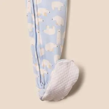 Amazon Essentials x Sofia Grainge Unisex Babies' Snug-Fit Cotton Footed Pajamas, Pack of 2, Light Blue/Polar Bear, 3-6 Months
