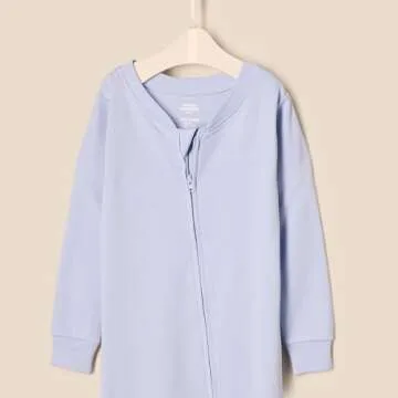 Amazon Essentials x Sofia Grainge Unisex Babies' Snug-Fit Cotton Footed Pajamas, Pack of 2, Light Blue/Polar Bear, 3-6 Months