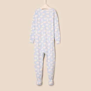Amazon Essentials x Sofia Grainge Unisex Babies' Snug-Fit Cotton Footed Pajamas, Pack of 2, Light Blue/Polar Bear, 3-6 Months