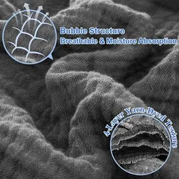 PHF 100% Cotton Muslin Throw Blanket, Breathable & Soft