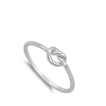 Infinity Knot Love Ring in 925 Sterling Silver, Size 8