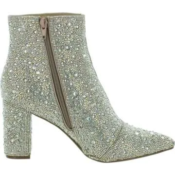 Betsey Johnson Women's Cady Ankle Boot, Rhinestone, 6