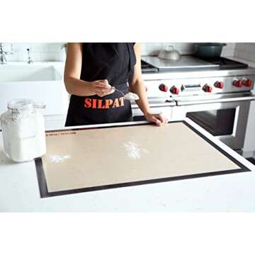 Silpat Roul' Pat Perfect Pastry Jumbo Size Non-Stick Silicone Countertop Workstation Mat, 23" x 31.5", Black, (ADN800585-00)
