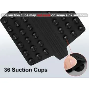 Cukwily Sink Saddle, Kitchen Sink Mat, Divider Protector Mat, No Odor, Super Soft, No Stains, 12.83'' x 11.1''