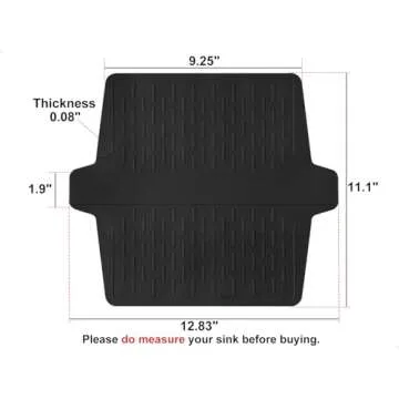 Cukwily Sink Saddle, Kitchen Sink Mat, Divider Protector Mat, No Odor, Super Soft, No Stains, 12.83'' x 11.1''