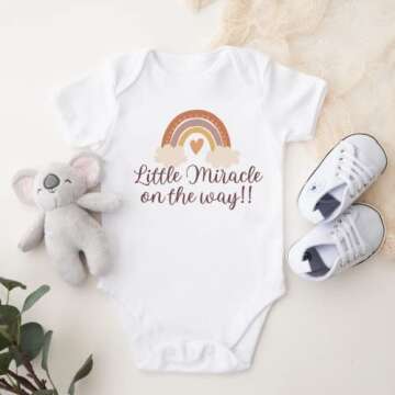 Little Miracle On The way Rainbow Baby Announcement Onesie, IVF Pregnancy Reveal, Infertility Onesies, Miracle Baby, Surprise Pregnancy Announcement Gifts Grandparents, Husband, Family.