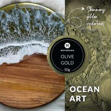 MEYSPRING Olive Gold Mica Powder for Resin Art - 50g