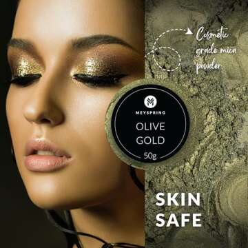 MEYSPRING Olive Gold Mica Powder for Resin Art - 50g