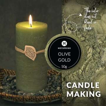 MEYSPRING Olive Gold Mica Powder for Resin Art - 50g