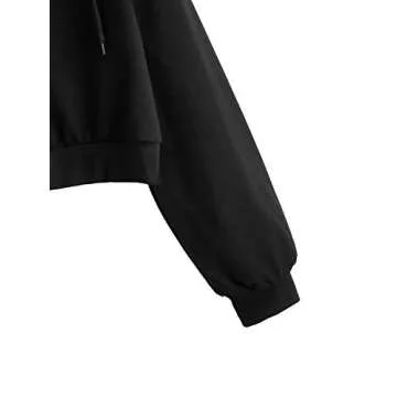 Shop Verdusa Women's Black Crop Hoodie - Stylish Comfort
