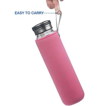 Cleesmil 32 oz Motivational Borosilicate Glass Water Bottle