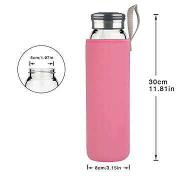 Cleesmil 32 oz Motivational Borosilicate Glass Water Bottle