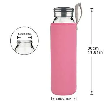 Cleesmil 32 oz Motivational Borosilicate Glass Water Bottle