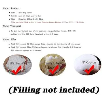 kengbi Bean Bag Chair, Comfortable Bean Bag Chair Chair Cushion (it was only a Cover,not a Full Bean Bag) Giant Fur Bean Bag Cover Living Room Furniture Big Round Faux Fur BeanBag