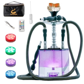 Wide Open Easy Clean Hookah Set with LED - ASANMA
