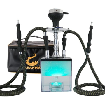 Wide Open Easy Clean Hookah Set with LED - ASANMA