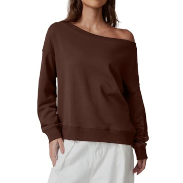 QINSEN Y2K Oversized Off Shoulder Sweatshirt - Cozy & Stylish Pullover