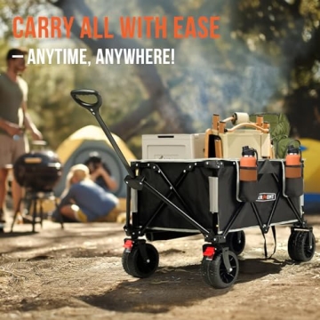 Overmont Folding Wagon: 330lbs Capacity & All-Terrain Wheels
