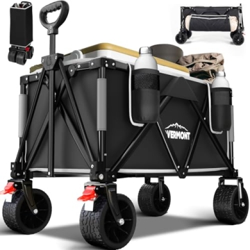 Overmont Folding Wagon: 330lbs Capacity & All-Terrain Wheels