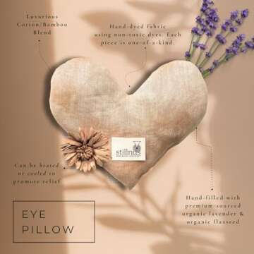 Stillnus Organic Weighted Eye Pillow for Stress Relief and Relaxation | Hand-Dyed Bamboo Cotton with...
