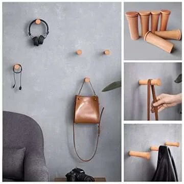 HomeDo Natural Wooden Coat Hooks – Stylish Organizer Hangers