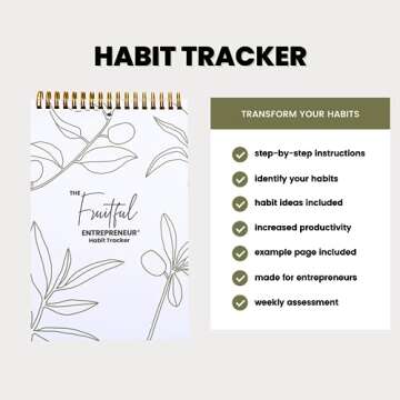 The Fruitful Entrepreneur Habit Tracker -13 Weeks Undated Motivational Inspirational Habit or Goal T...