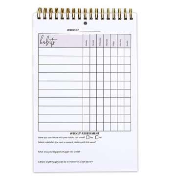 The Fruitful Entrepreneur Habit Tracker -13 Weeks Undated Motivational Inspirational Habit or Goal Tracker for Business Owners Entrepreneurs Productivity Tool 6''x9'' Notepad Gold Spiral Binding