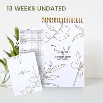 The Fruitful Entrepreneur Habit Tracker -13 Weeks Undated Motivational Inspirational Habit or Goal Tracker for Business Owners Entrepreneurs Productivity Tool 6''x9'' Notepad Gold Spiral Binding