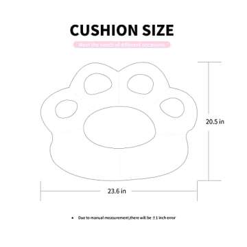 MUDILUN Cat Paw Cushion Lazy Sofa Office Chair Seat Cushion Cute Gaming Comfortable Building and Soft Floor Cushion Pillow Gift for Girl(White,23.6*20.5in)