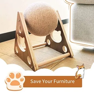 AGYM Natural Sisal Cat Scratching Ball for Interactive Play